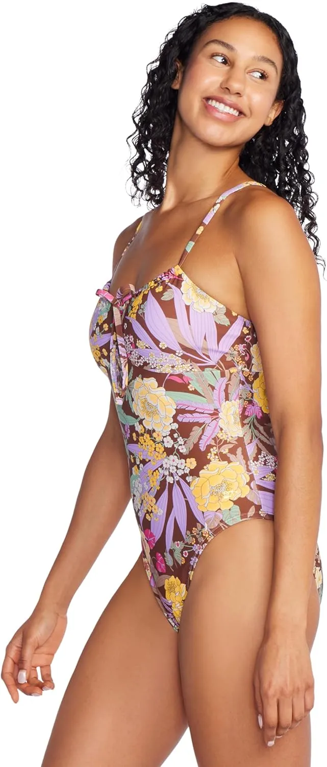 Speedo Women's Swimsuit One Piece V-Neck Strappy Back Contemporary Cut