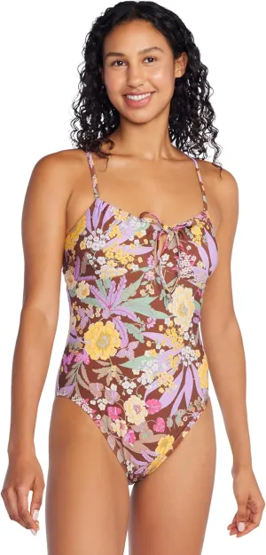 Speedo Women's Swimsuit One Piece V-Neck Strappy Back Contemporary Cut