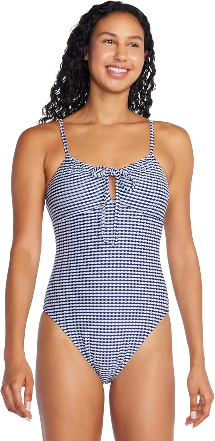Speedo Women's Swimsuit One Piece V-Neck Strappy Back Contemporary Cut