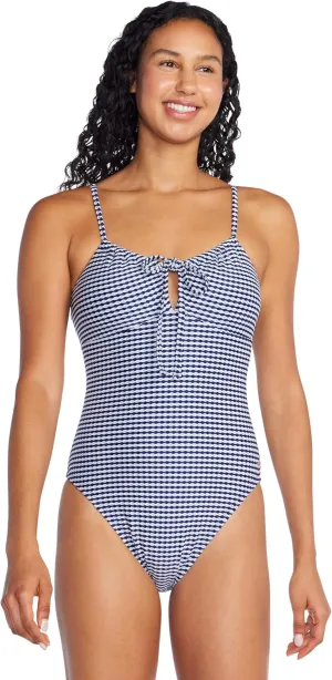 Speedo Women's Swimsuit One Piece V-Neck Strappy Back Contemporary Cut