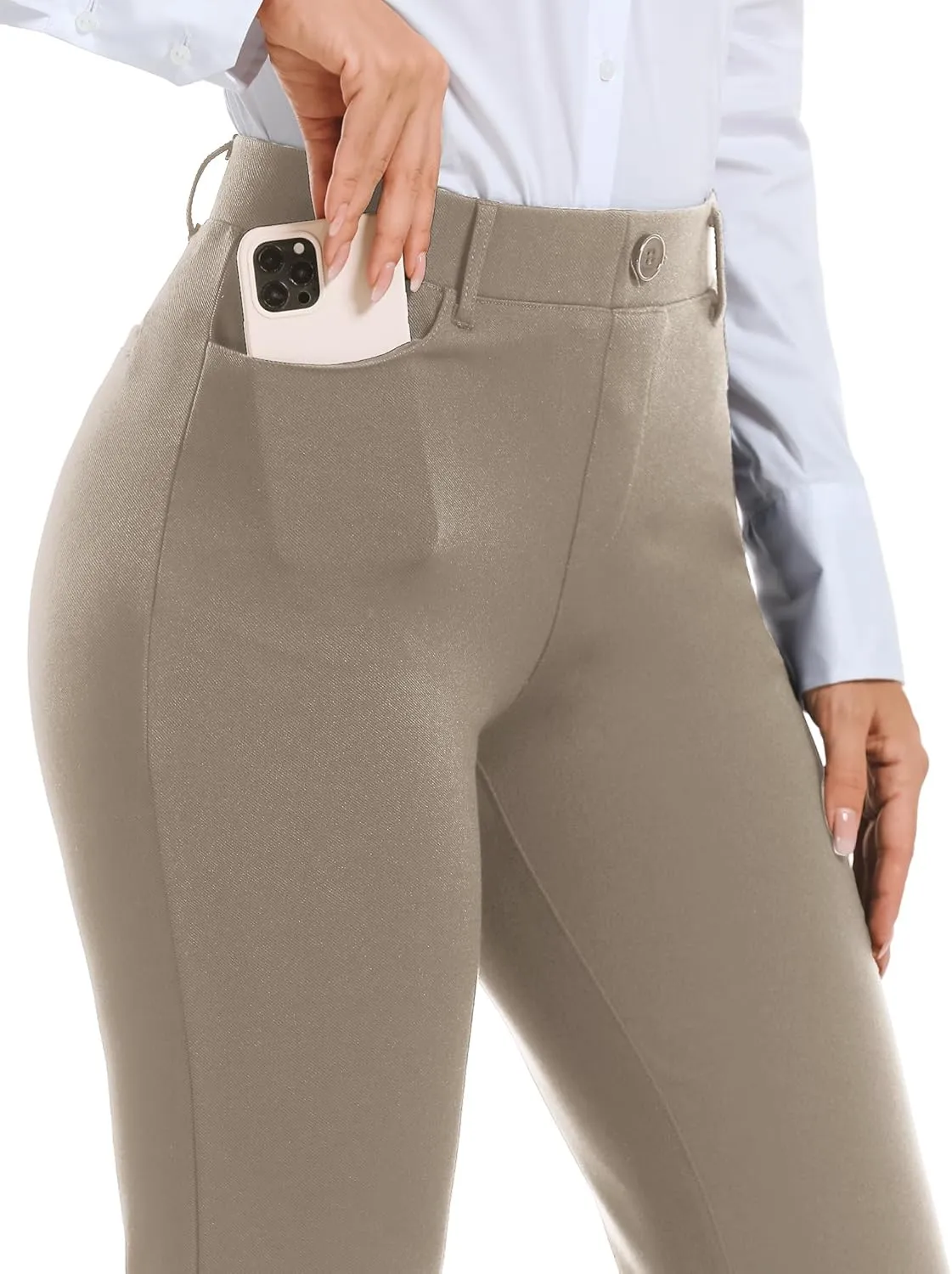 Stelle Women 28"/30"/ 32" Bootcut Dress Pants Business Casual Work Pants with Pockets Pull On Regular Slacks for Office