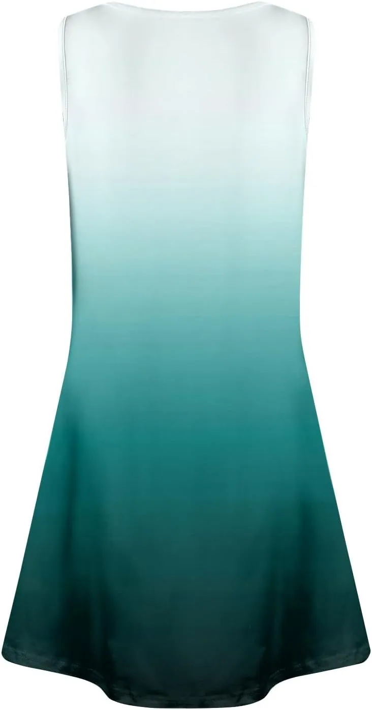 Summer Dresses for Women 2025 Floral Boho Beach T Shirt Dresses V Neck Casual Tank Dress Sleeveless Loose Sundresses
