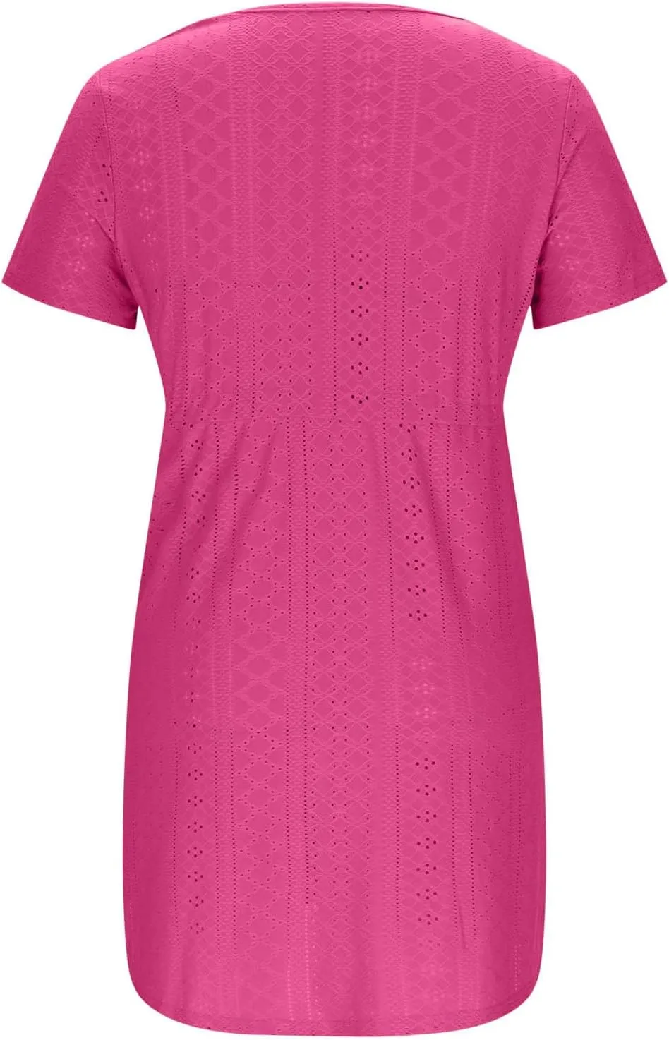 Sun Dresses for Women 2025 Vacation Casual Summer Short Sleeve Dress V-Neck Tie Waist Eyelet Beach Sundresses
