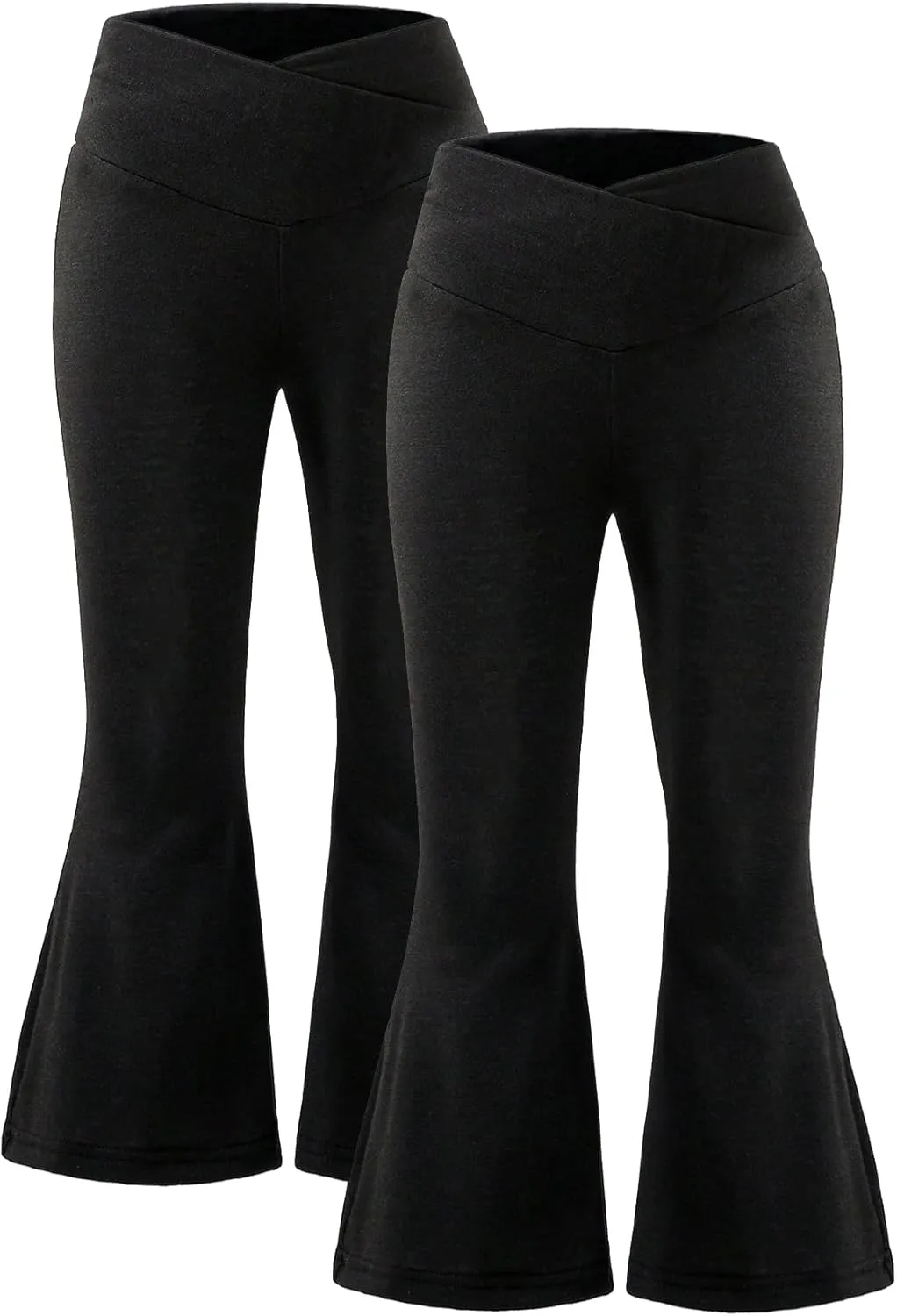 Toddler Girl Flared Pants -2 Pack Bell Bottoms Pants for Girls - Kids Spring Fall Trousers Set Size 3~7T