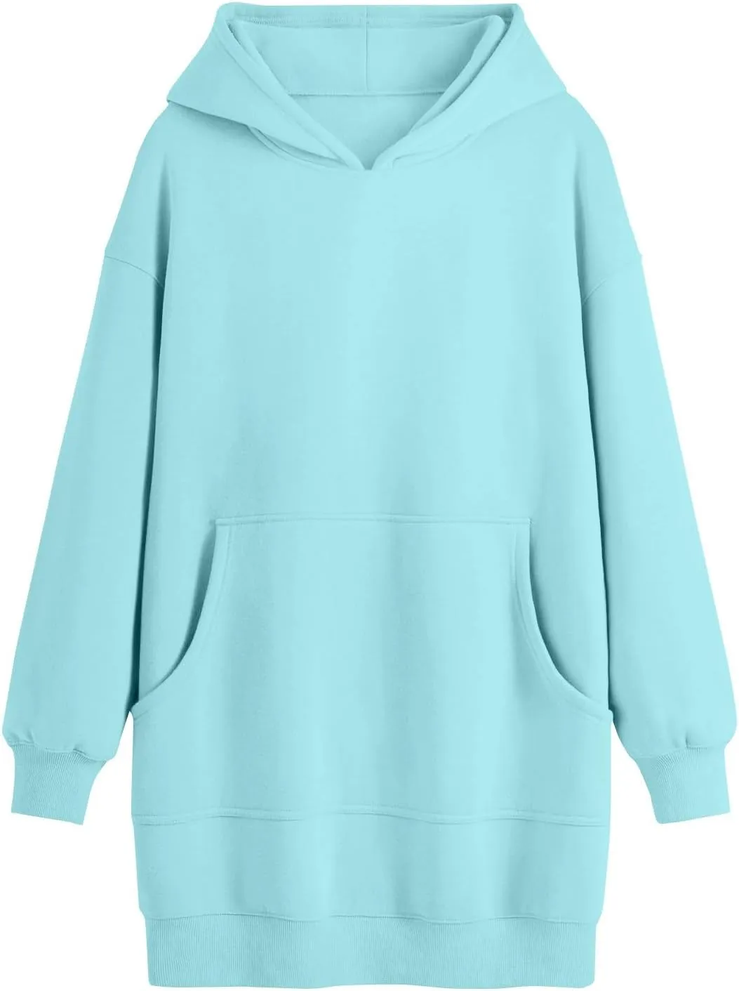 Tunic Hoodies for Women Long Fleece Y2K Hoodie Oversized Sweatshirt Trendy Lightweight Baggy Pullover Fall Outfits