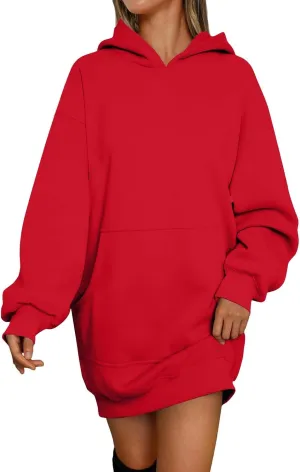 Tunic Hoodies for Women Long Fleece Y2K Hoodie Oversized Sweatshirt Trendy Lightweight Baggy Pullover Fall Outfits