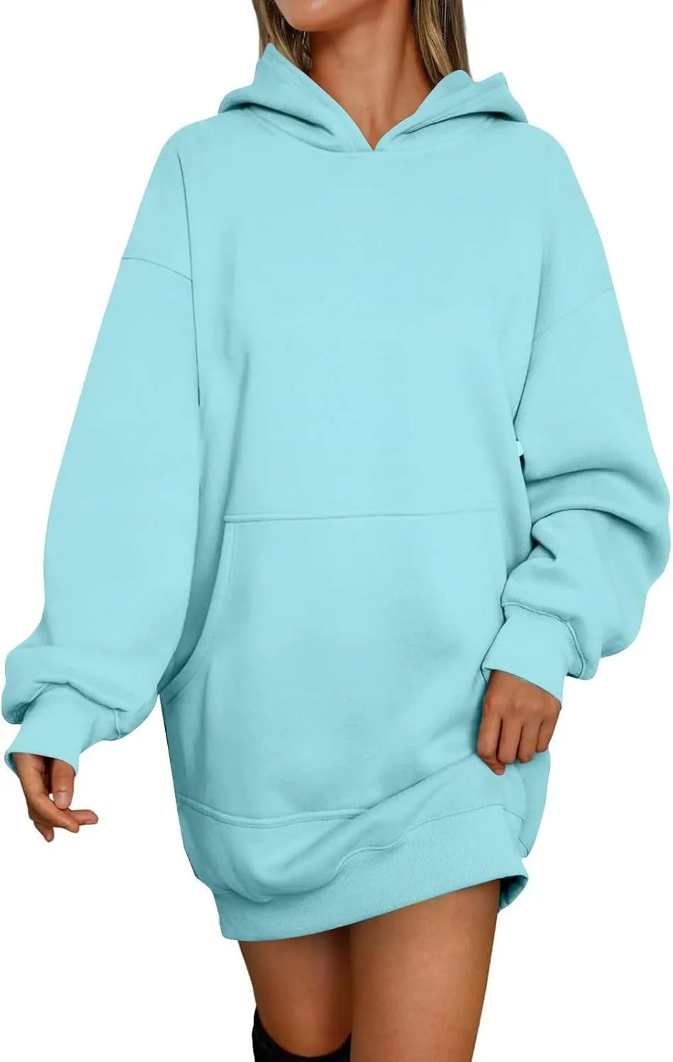 Tunic Hoodies for Women Long Fleece Y2K Hoodie Oversized Sweatshirt Trendy Lightweight Baggy Pullover Fall Outfits