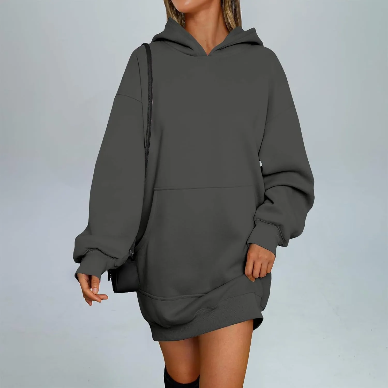 Tunic Hoodies for Women Long Fleece Y2K Hoodie Oversized Sweatshirt Trendy Lightweight Baggy Pullover Fall Outfits