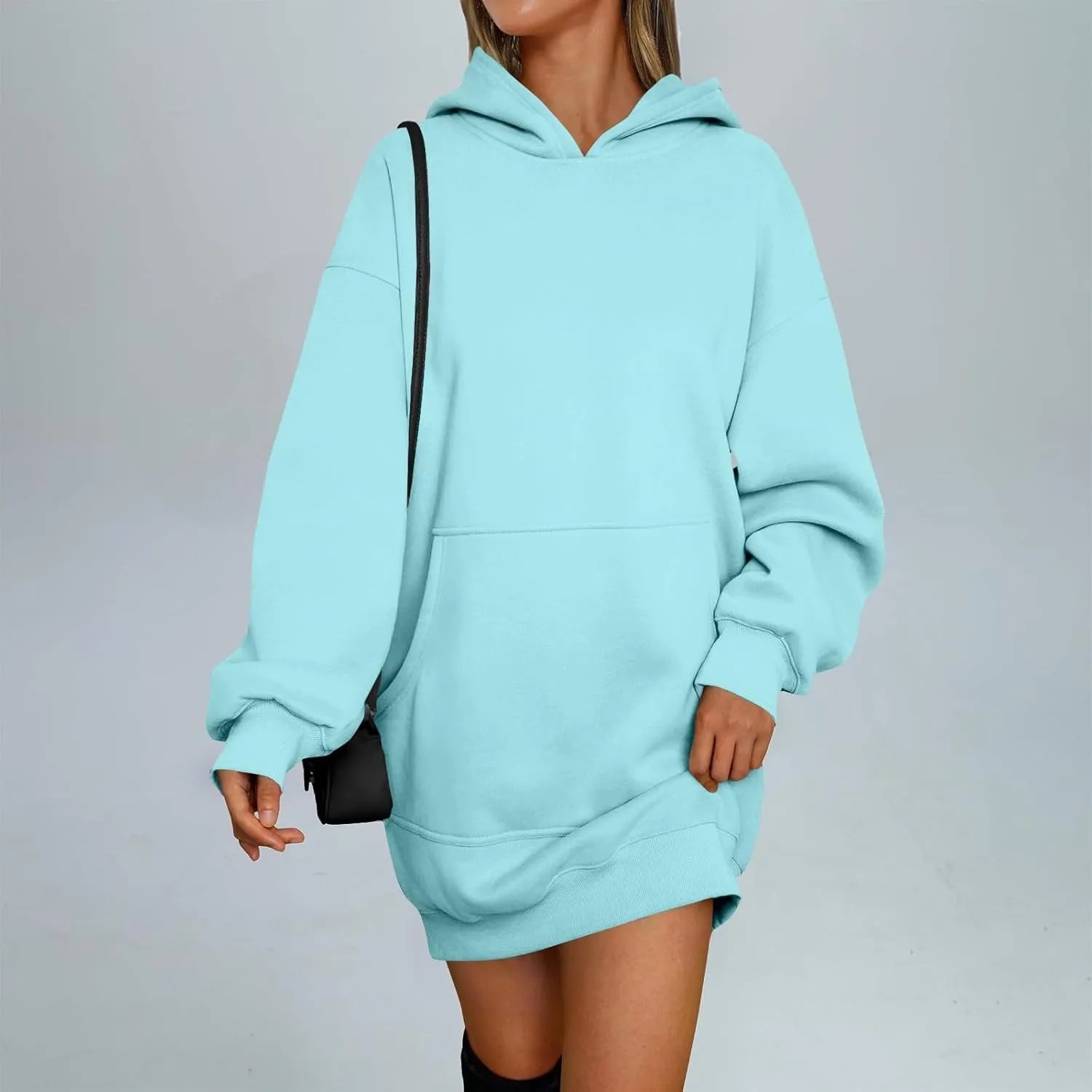 Tunic Hoodies for Women Long Fleece Y2K Hoodie Oversized Sweatshirt Trendy Lightweight Baggy Pullover Fall Outfits