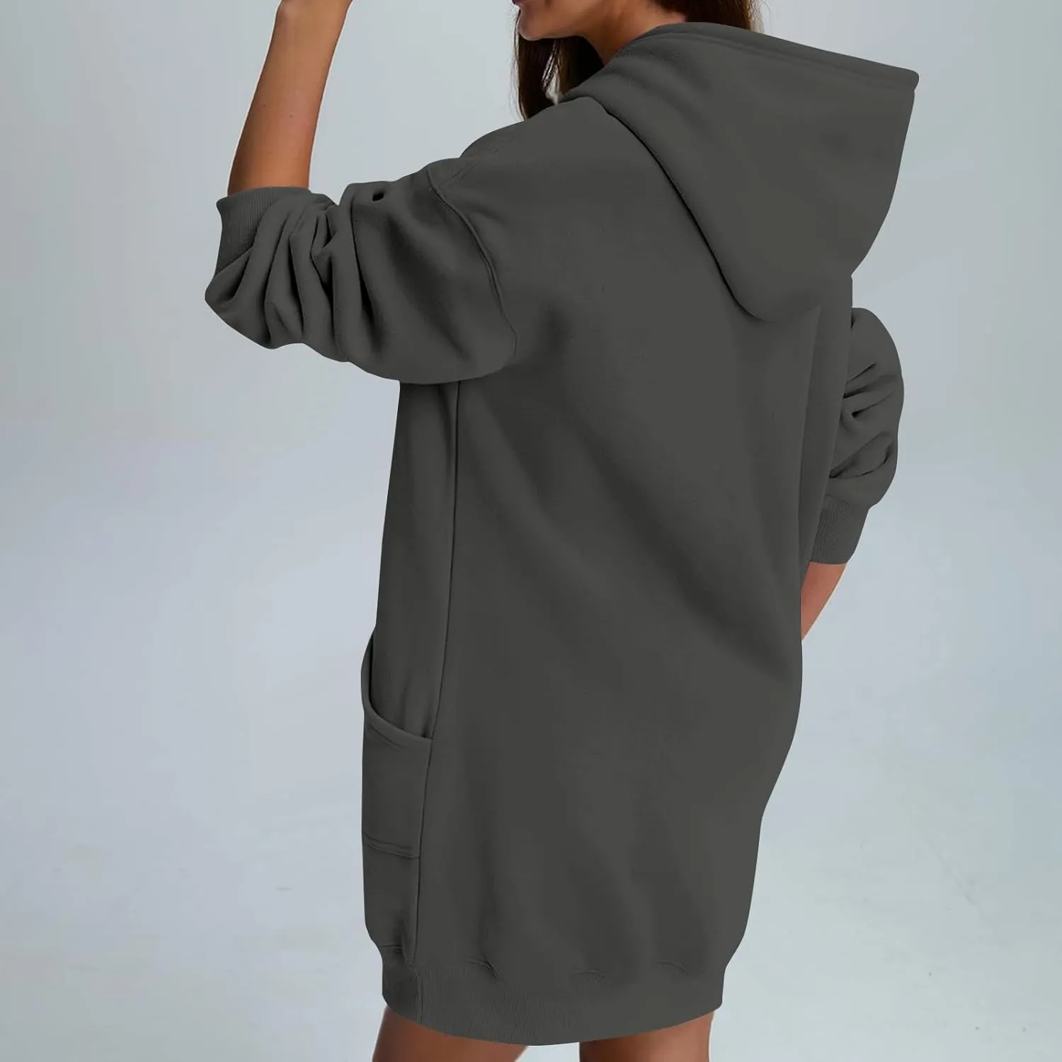 Tunic Hoodies for Women Long Fleece Y2K Hoodie Oversized Sweatshirt Trendy Lightweight Baggy Pullover Fall Outfits