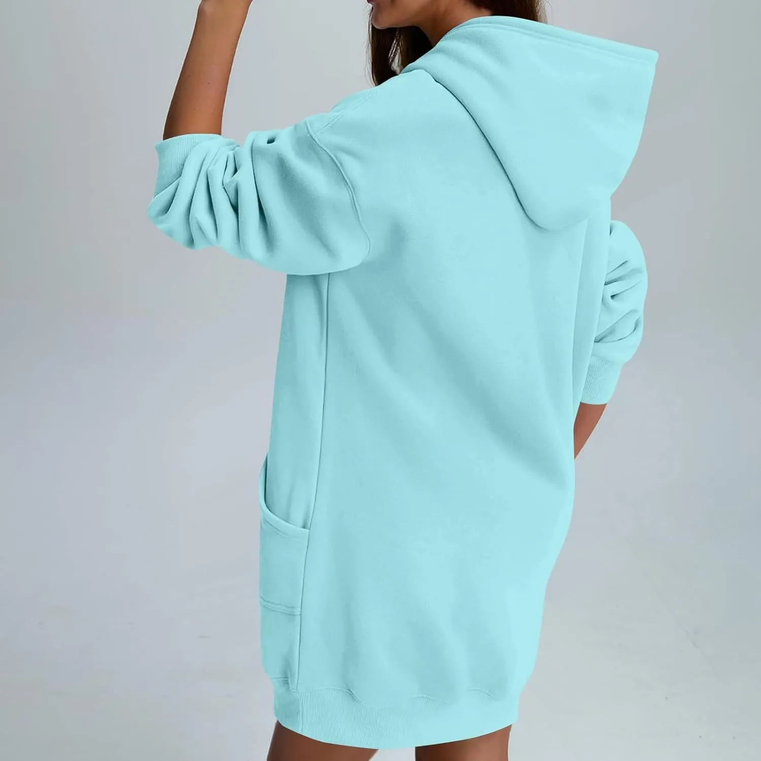 Tunic Hoodies for Women Long Fleece Y2K Hoodie Oversized Sweatshirt Trendy Lightweight Baggy Pullover Fall Outfits