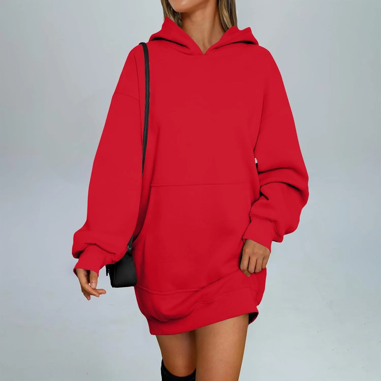 Tunic Hoodies for Women Long Fleece Y2K Hoodie Oversized Sweatshirt Trendy Lightweight Baggy Pullover Fall Outfits