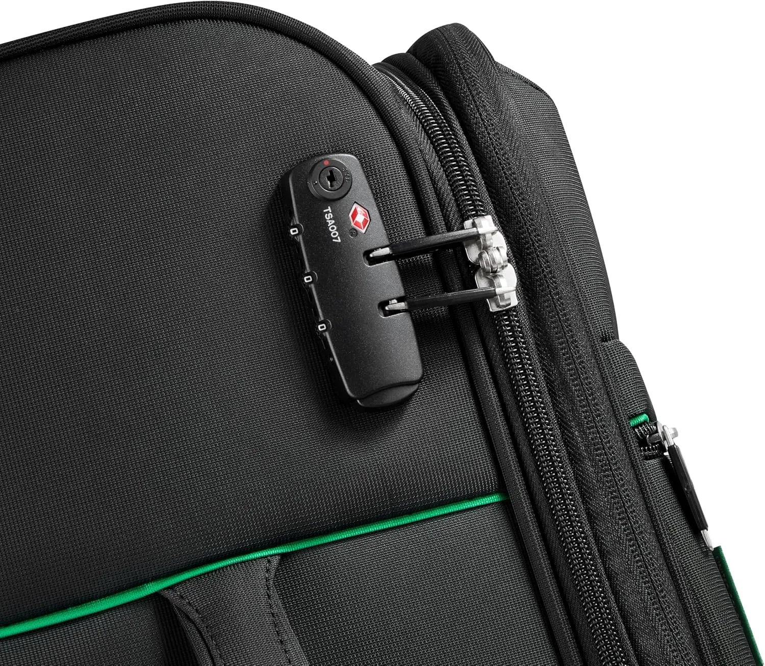United Colors of Benetton Color Block Softside Expandable Luggage with Spinner Wheels, Black, Checked-Medium 23 Inch