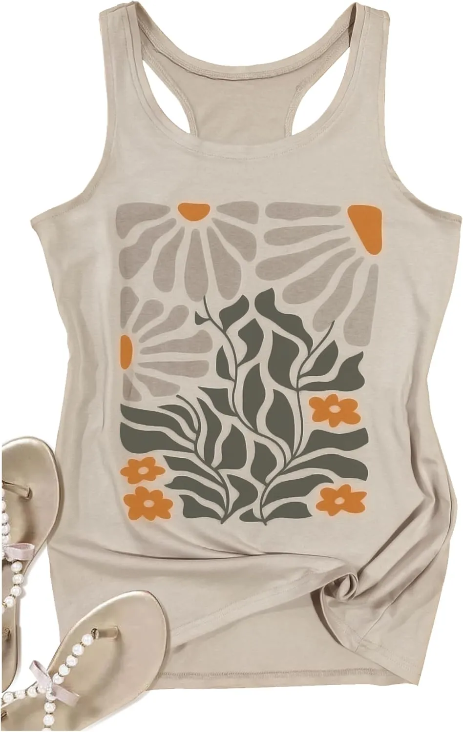 Vintage Mandala Graphic Tank Tops for Women Summer Beach Graphic Loose Tanks Vest USA Flag Vacation Racerback Tank Cami
