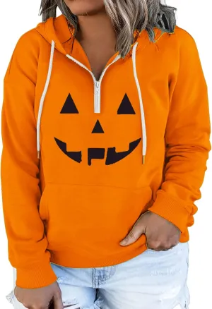 VISLILY Women's-Plus-Size-Hoodies Quarter Zip-Up Hooded Sweatshirts Lightweight Long Sleeve Pullover Tops with Pocket 1X-4X