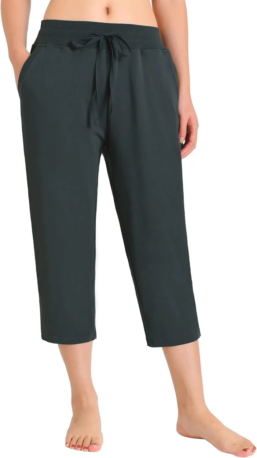 Weintee Women's Cotton Capri Pants with Pockets