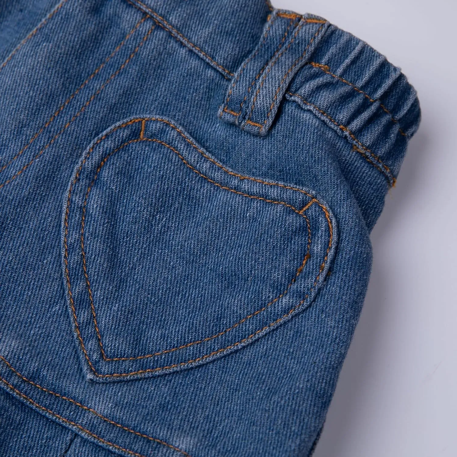 WELAKEN Jean Skirt for Girls Toddler & Kids II Girl's Elastic Waist A Line Mini Denim Skirts