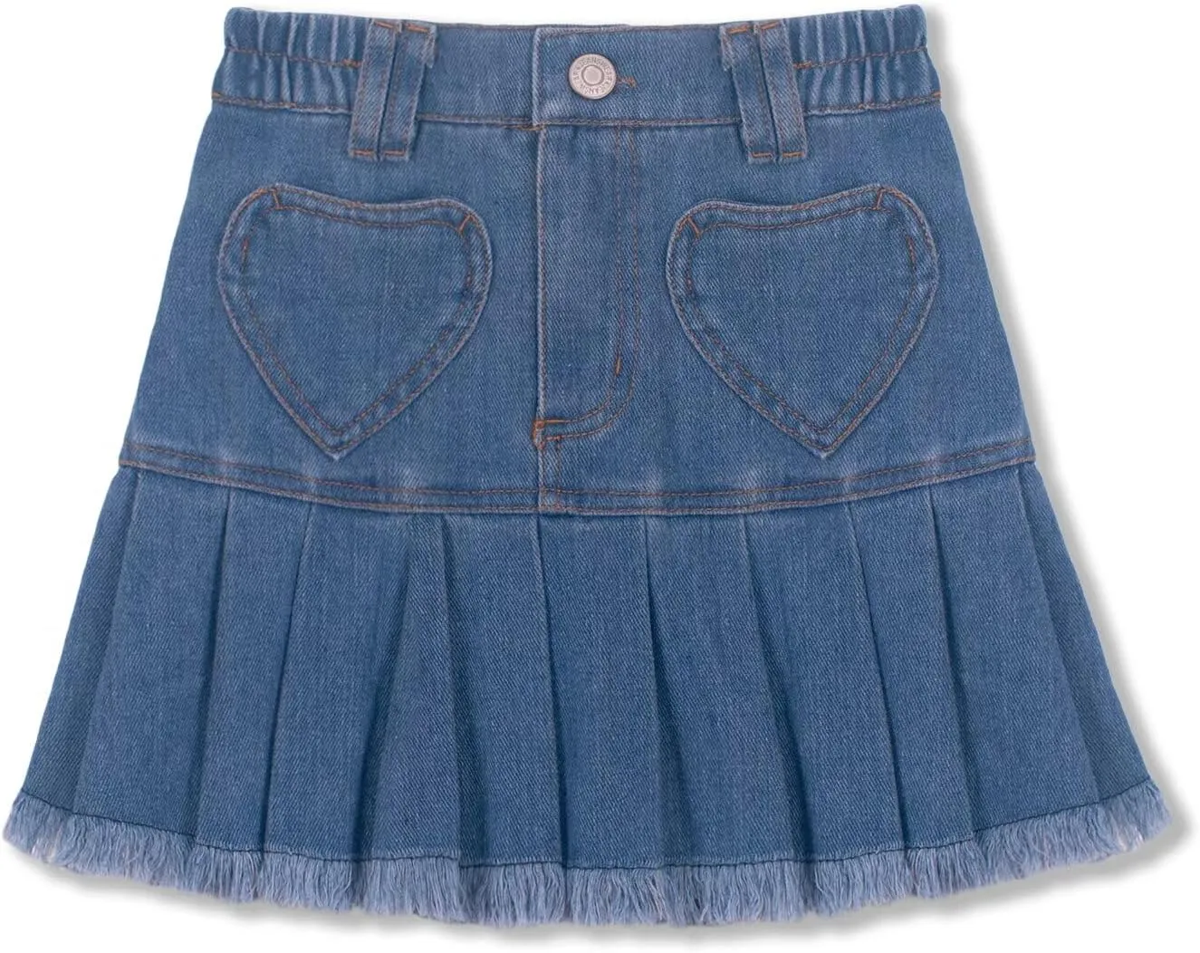 WELAKEN Jean Skirt for Girls Toddler & Kids II Girl's Elastic Waist A Line Mini Denim Skirts