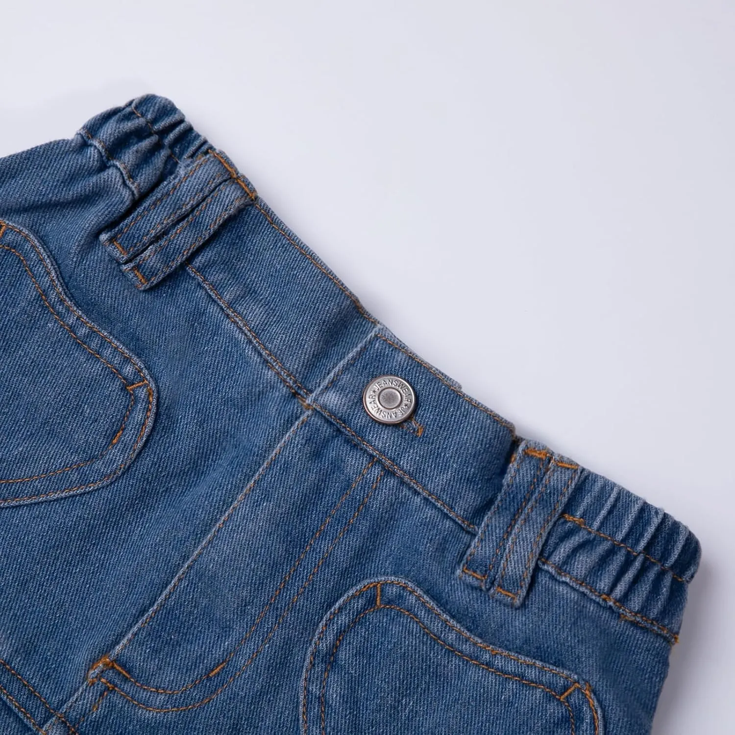 WELAKEN Jean Skirt for Girls Toddler & Kids II Girl's Elastic Waist A Line Mini Denim Skirts