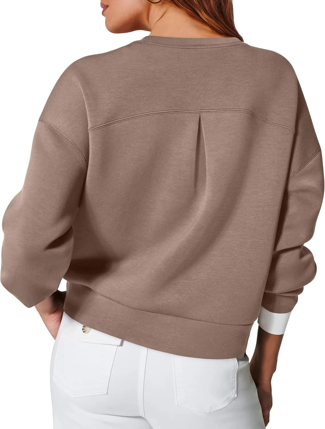 WIHOLL Womens Long Sleeve Crop Tops Crewneck Pullover Shirts Lightweight Sweatshirts 2024 Fall Fashion Clothes