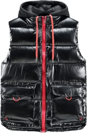 Winter Men Vest Solid Cotton-Padded Warm Sleeveless Jacket Zipper Waistcoat Plus Size
