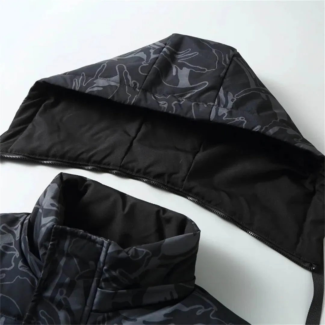 Winter Thick Vests Men Camo Warm Cotton Padded Sleeveless Jacket Plus Size Waistcoat Hooded