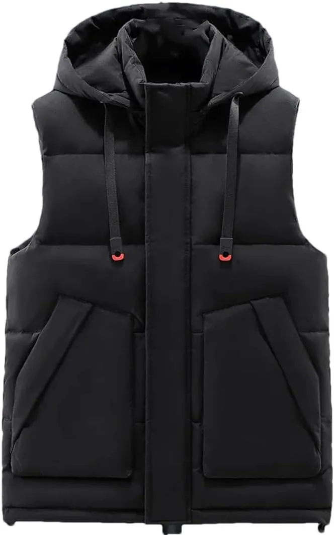 Winter Thick Vests Men Camo Warm Cotton Padded Sleeveless Jacket Plus Size Waistcoat Hooded