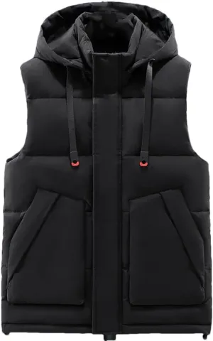Winter Thick Vests Men Camo Warm Cotton Padded Sleeveless Jacket Plus Size Waistcoat Hooded