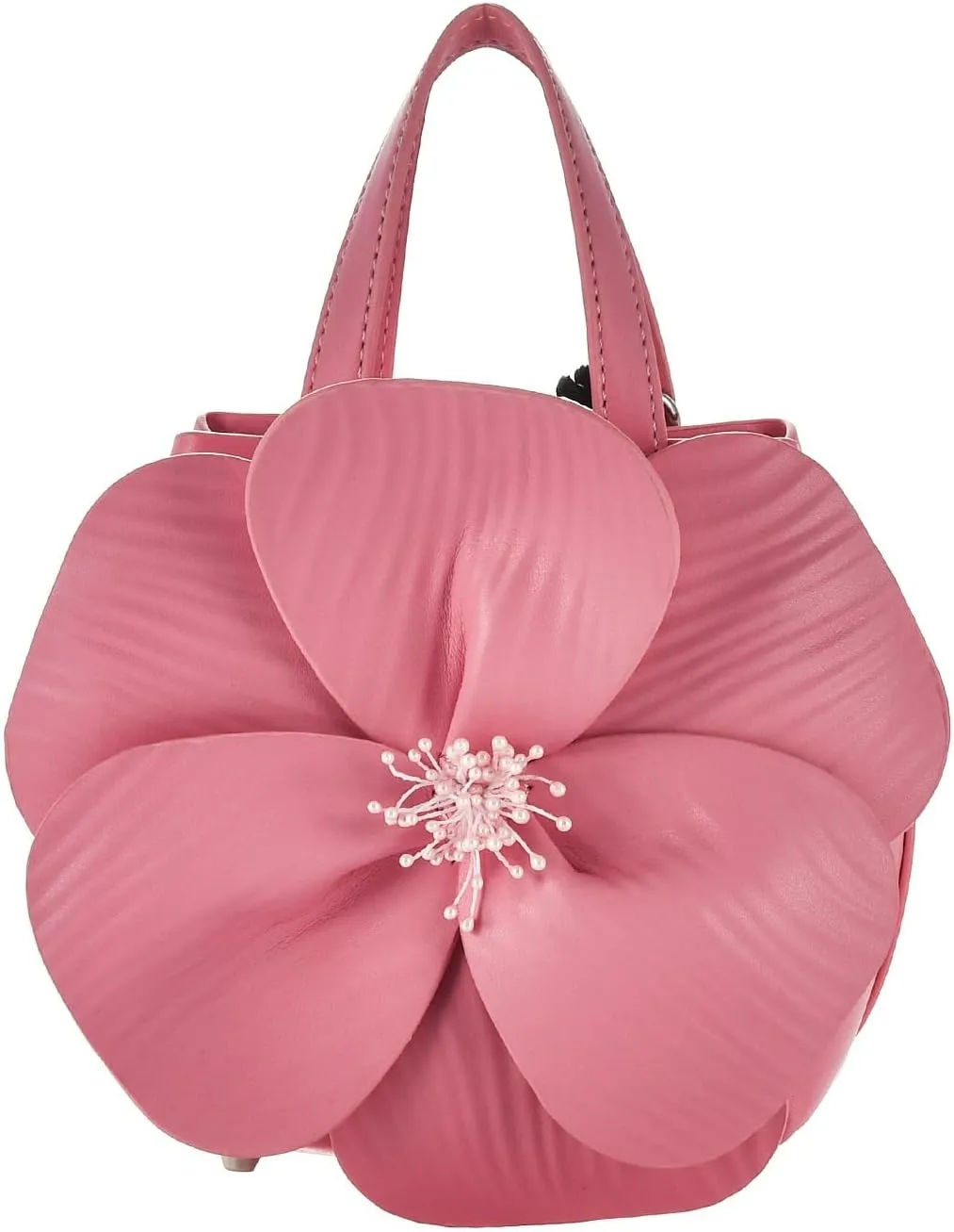 Women Floral Evening Clutch Handbag Small Pu Leather 3D Flower Top-handle Bag Wedding Party Prom Tote Crossbody Purse