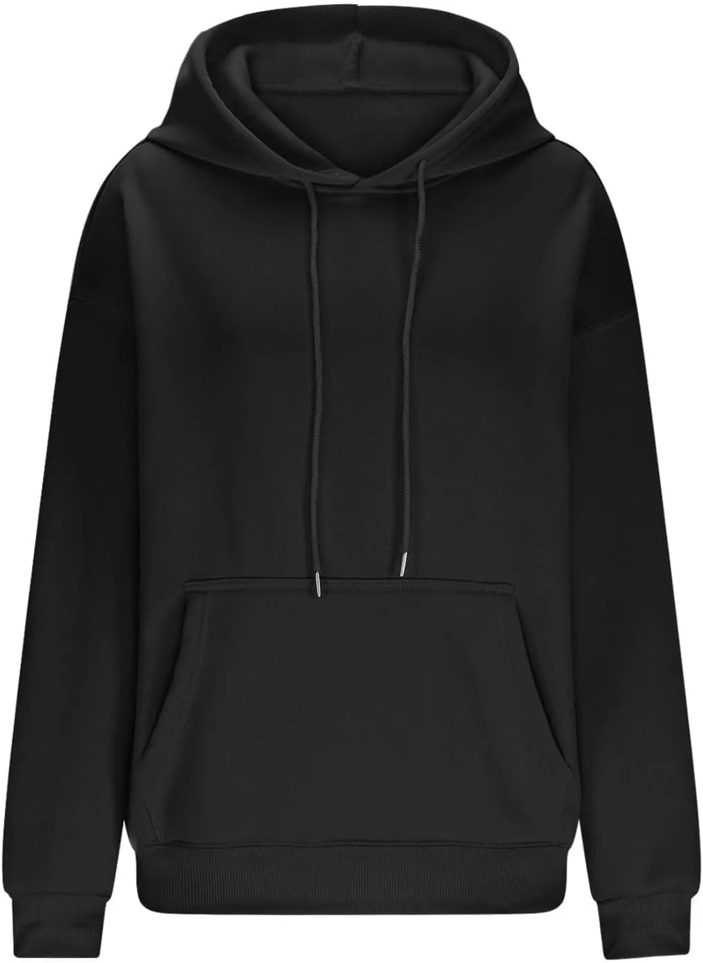 Women Oversized Hoodie Fleece Plain Plus Size Sweatshirts with Pocket Drawstring Workout Pullover Sweaters Tops