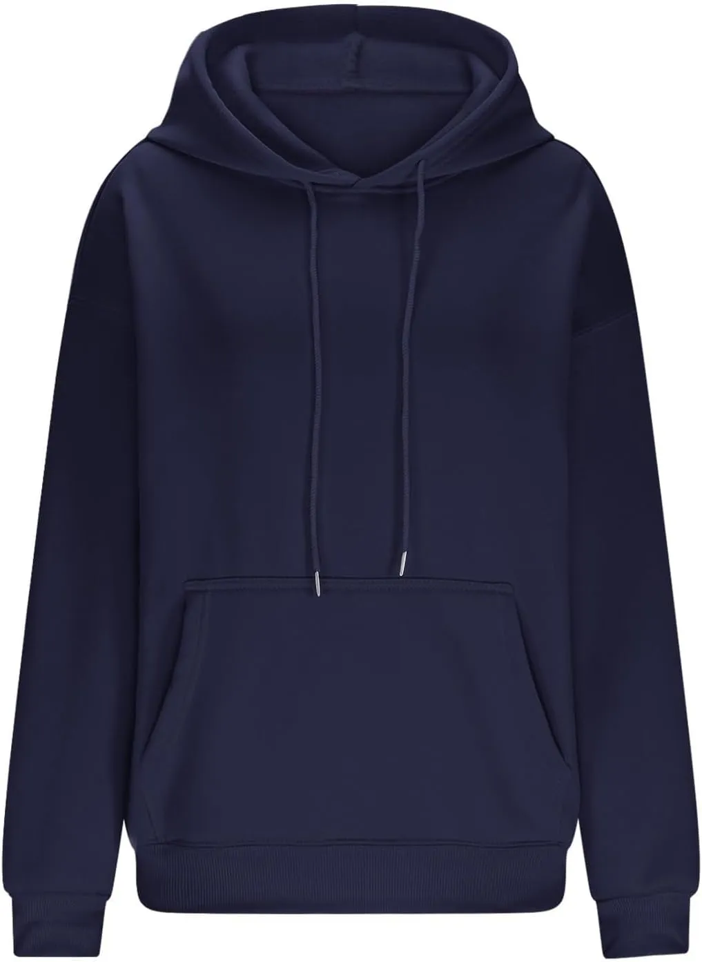 Women Oversized Hoodie Fleece Plain Plus Size Sweatshirts with Pocket Drawstring Workout Pullover Sweaters Tops