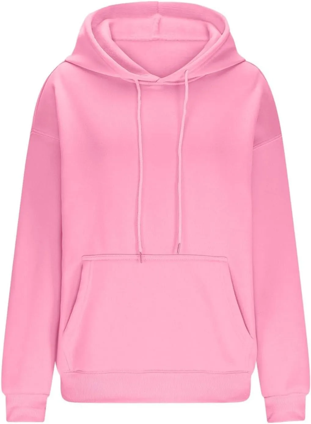 Women Oversized Hoodie Fleece Plain Plus Size Sweatshirts with Pocket Drawstring Workout Pullover Sweaters Tops