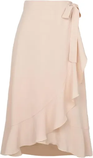 Women Ruffle Wrap Skirt Tie Waist Boho High Low Asymmetrical Midi Beach Skirt Casual Beach Swimsuit Cover Ups