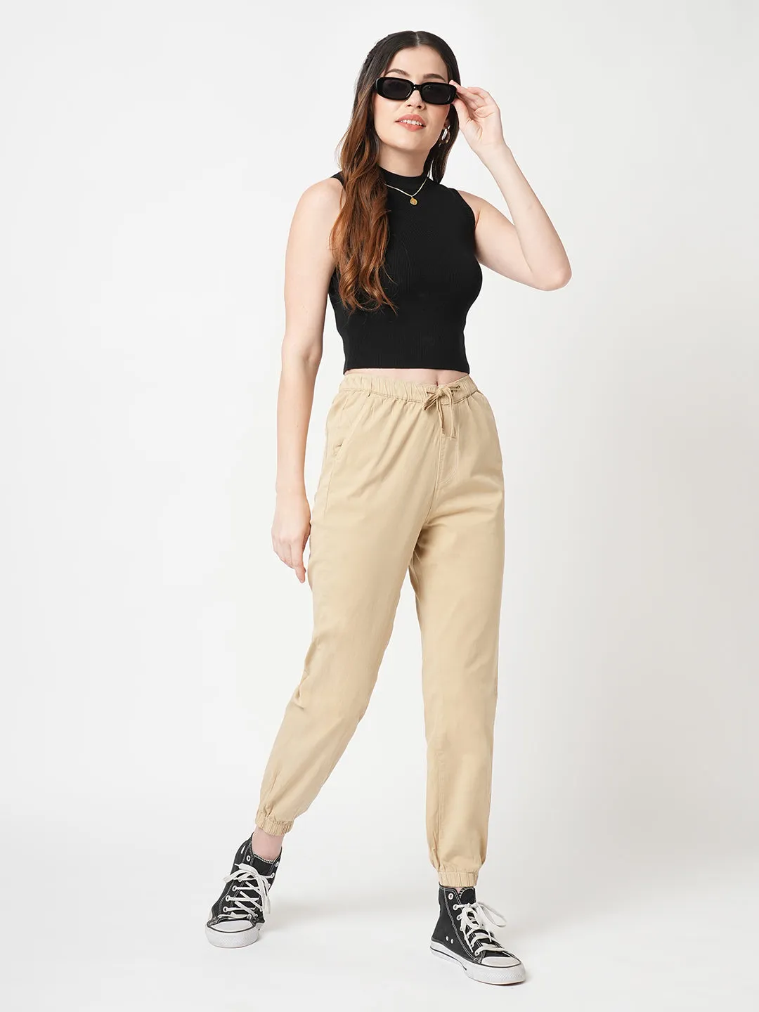 Women Solid Slim Fit Black Flat Knit Top