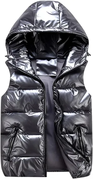 Women Winter Vests Hooded Bright Color Vest Thick Warm Wtaerproof Cotton Padded Jacket Sleeveless Coat Female Waistcoat