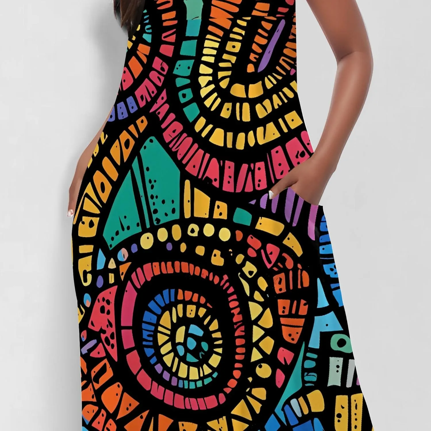 Womens 2025 Casual Sleeveless Spaghetti Strap Sundress Plus Size Loose Long Summer Boho Beach Maxi Dress with Pockets
