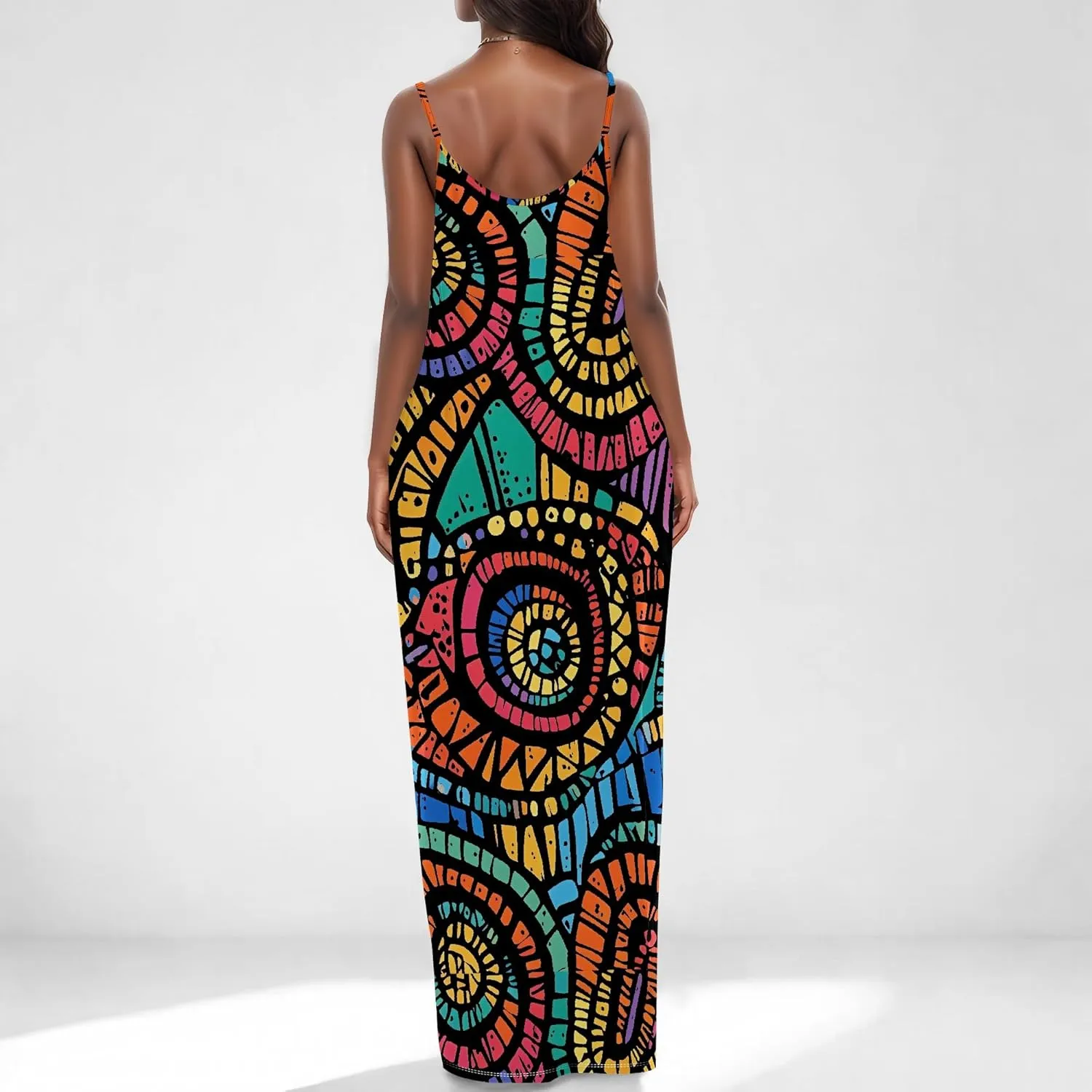 Womens 2025 Casual Sleeveless Spaghetti Strap Sundress Plus Size Loose Long Summer Boho Beach Maxi Dress with Pockets