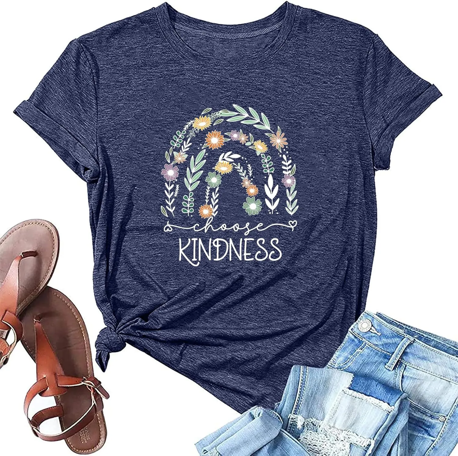Women's Be Kind Shirt Graphic Tees Short Sleev Loose Fit Tshirts Cute Casual Summer Tops Teacher Shirts Beige L