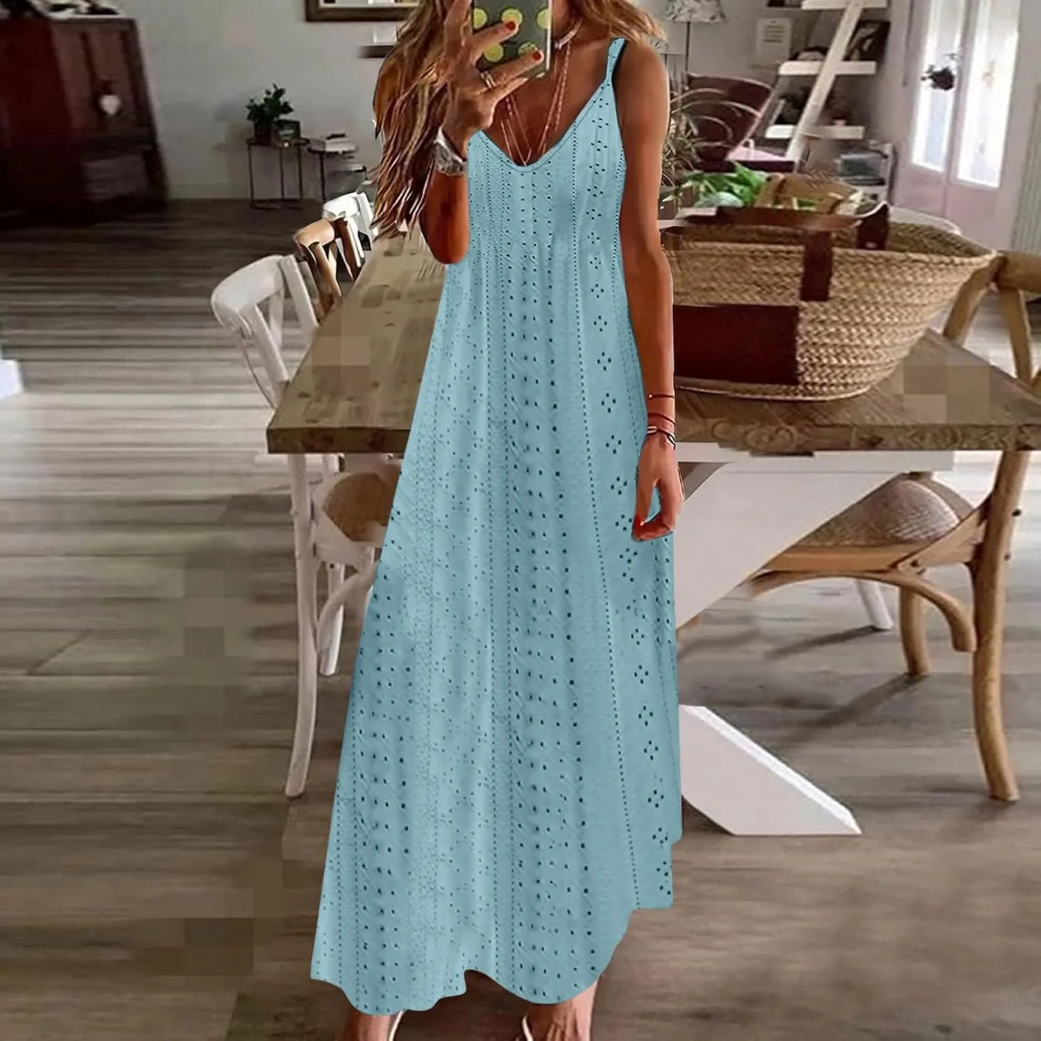 Women's Casual Dresses Corset Maxi Dresses Floral Tie Front Spaghetti Strap Sundress Casual Boho Flowy Long Dress