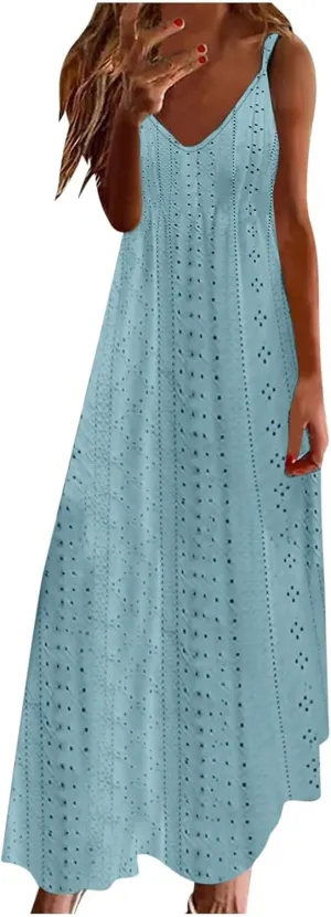 Women's Casual Dresses Corset Maxi Dresses Floral Tie Front Spaghetti Strap Sundress Casual Boho Flowy Long Dress