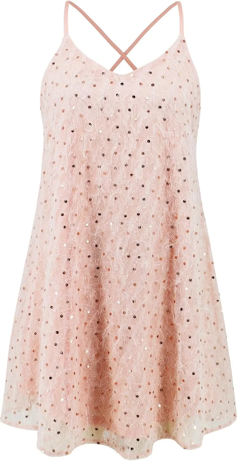 Women's Casual Dresses,2025 Summer Boho Halter Deep V Neck Shundress Patchwork Mini Dresses Going Out Short Dress