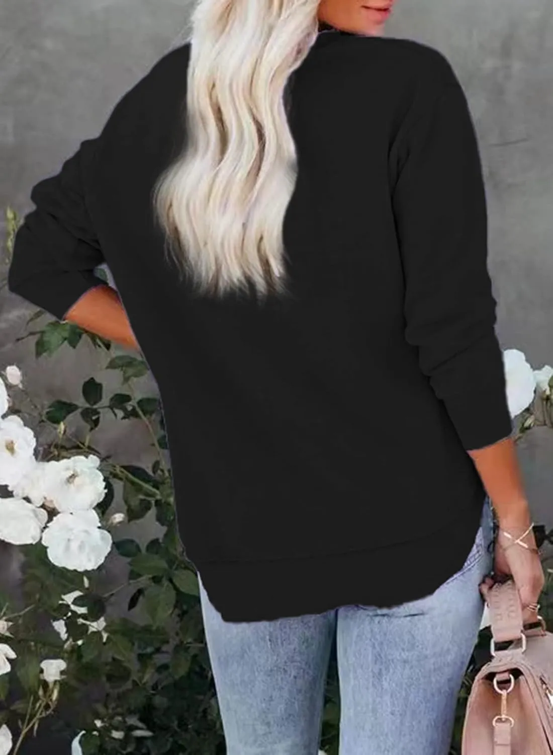 Women's Casual Long Sleeve Crewneck Sweatshirt Loose Flowy Lightweight Pullover Sweatshirts Tops