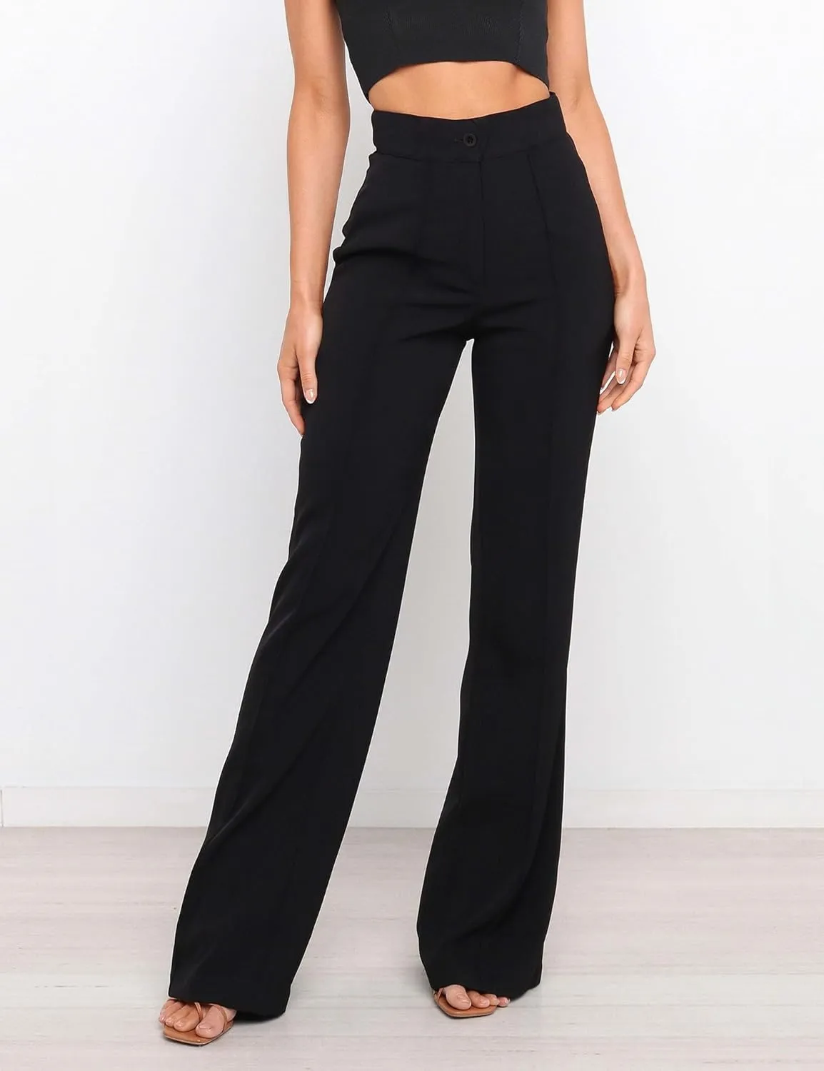 Women's High Waist Casual Dress Pants, Lightweight Wide Leg Long Trousers, Work Pants with Pockets for Women Office.