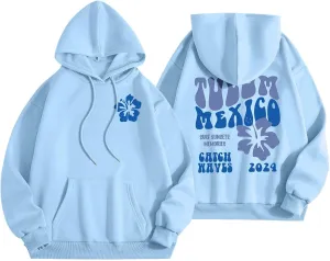 Womens Hoodies Oversized Casual Sweatshirt Cute Y2K Long Sleeve Pullover with Drawstring Preppy Teen Girls Workout, X-Large, 007-light Blue
