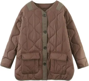 Women's Jacket Oversize Winter Coat Cotton Padded Clothes Loose Casual Vintage Without Collar Jacket