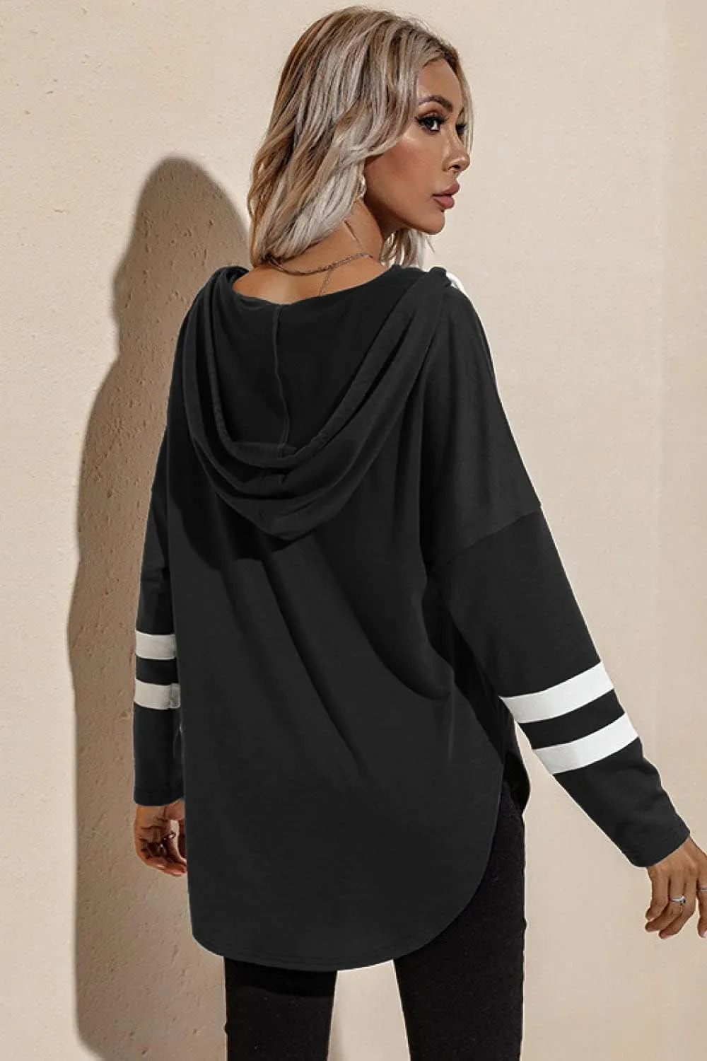 Womens Long Sleeve V Neck Hoodie Sweatshirts Lightweight Pullover Tops