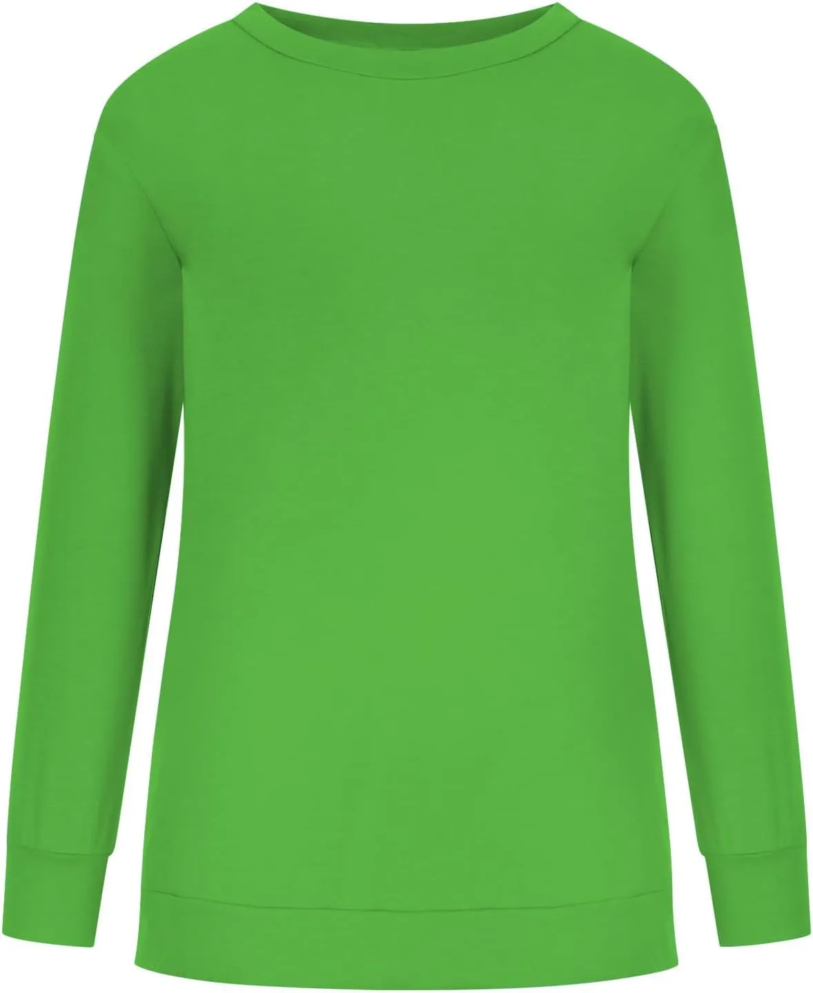 Womens Long Sleeves Sweatshirt Fitted Blouse Solid Color Round Neck Tops Pullover Casual Loose Fashion Hoodies
