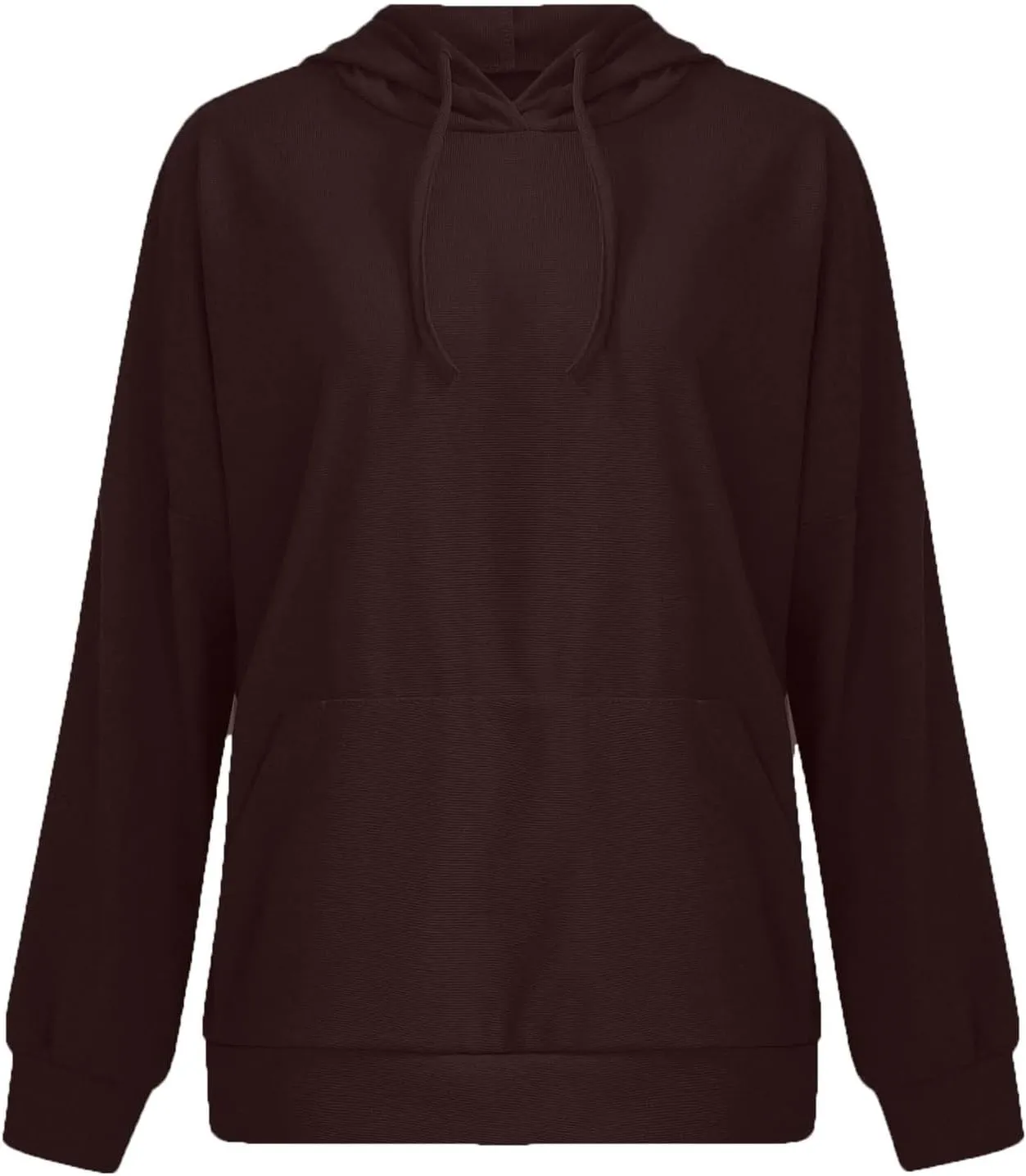 Women's Oversized Hoodies Long Sleeve Drawstring Lightweight Pullover Tops Loose Side Slit Sweatshirt with Pocket