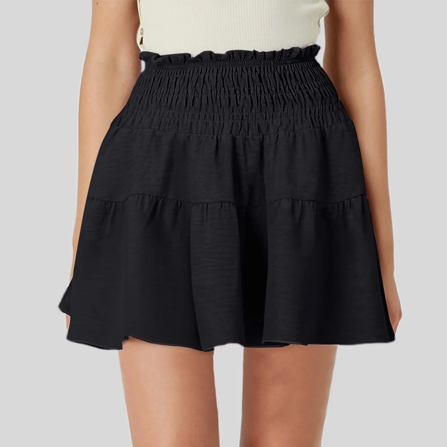 Women's Skirt Flowy A-Line Skirts High Waisted Peplum Mini Dress Summer Casual Y2K Pleated Cute Dress 2025 Fashion