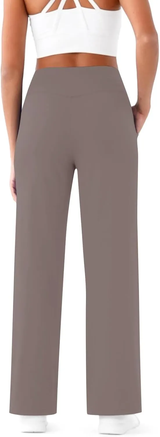 Womens Summer Yoga Pants Elastic High Waist Loose Fit Lightweight Quick Dry Casual Jogging Fitness Running Trouser